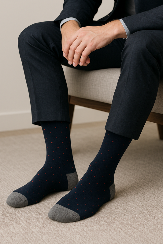 Midnight Crimson Dot Socks
