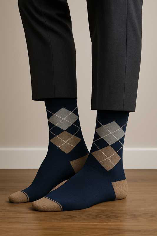 Navy Diamond Heritage Socks