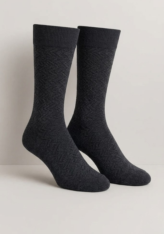 Charcoal Textured Crew Socks