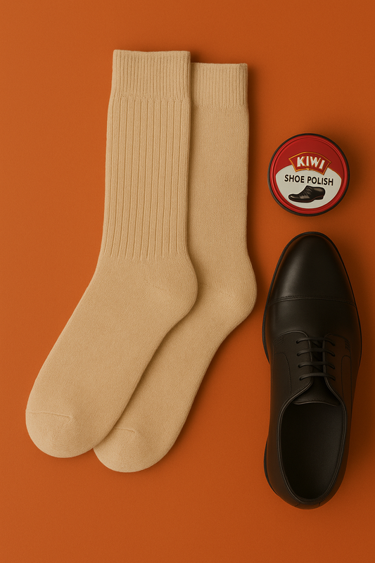 Beige Wool Dress Socks