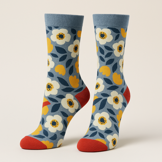 Sunshine Bloom Floral Socks