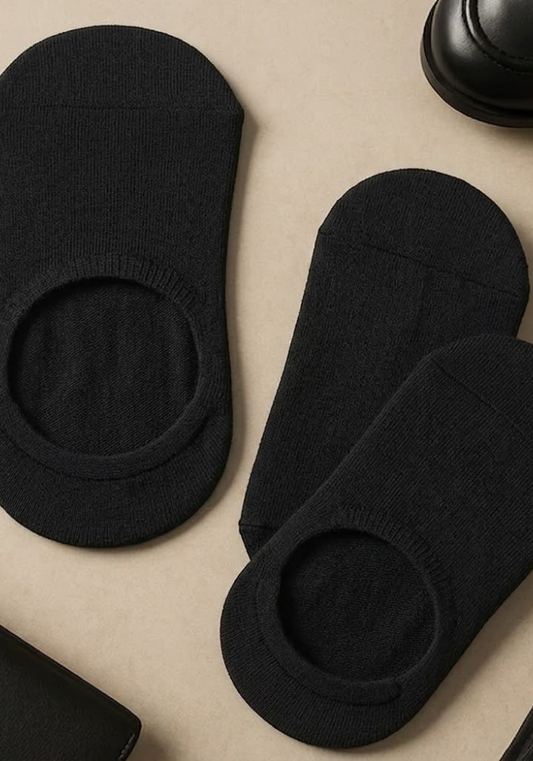 Classic Jet Black Invisible Liner Socks