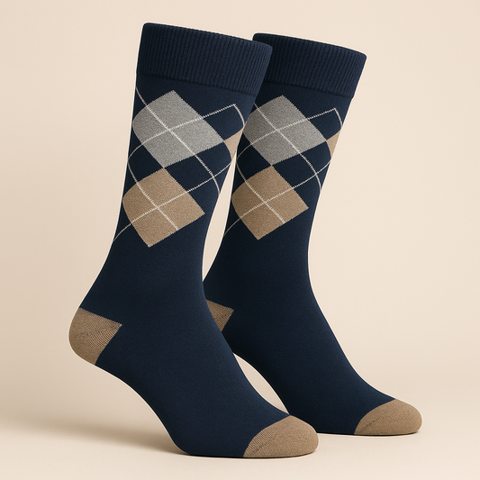 Navy Diamond Heritage Socks