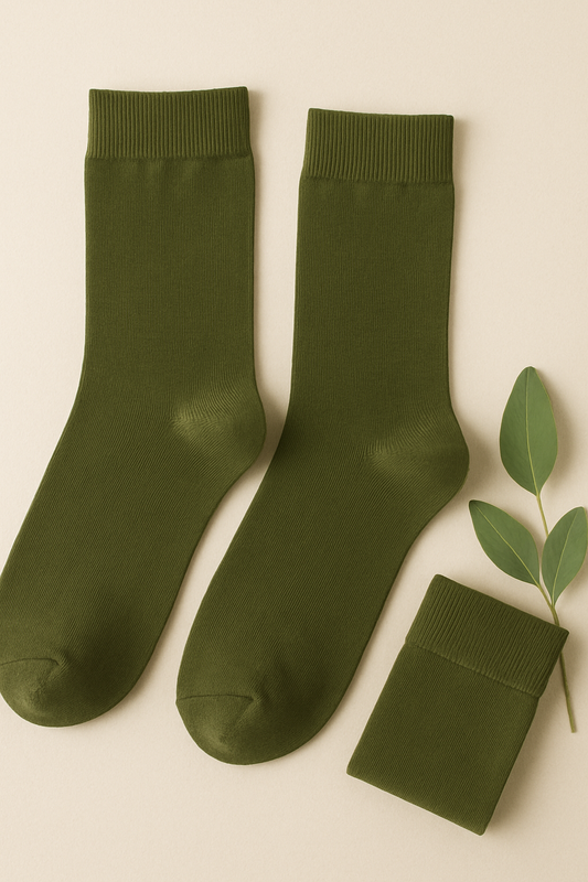 Olive Green Classic Crew Socks