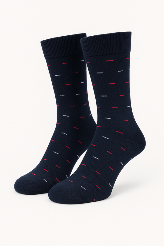 Navy Dash Pattern Socks