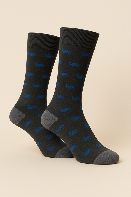 Olive with Blue Motif