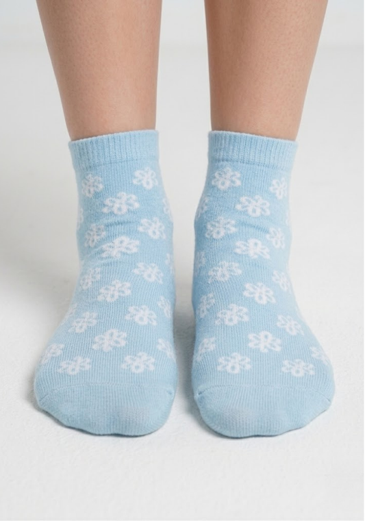 Pastel Sky Floral Ankle Socks