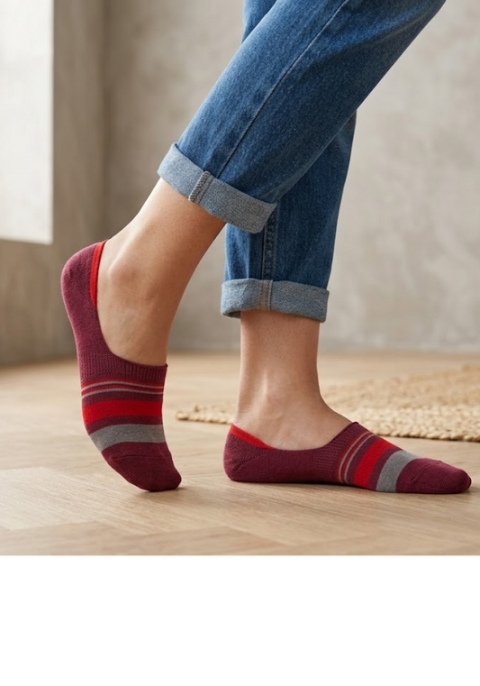 Maroon & Crimson Striped Socks
