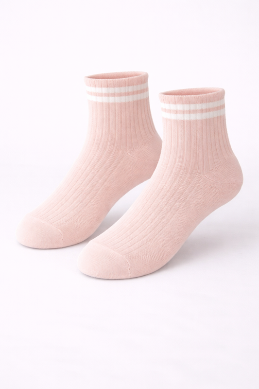 Blush Stripe Rib Ankle
