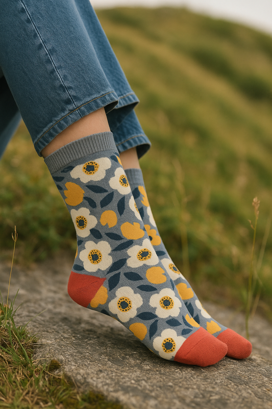 Sunshine Bloom Floral Socks