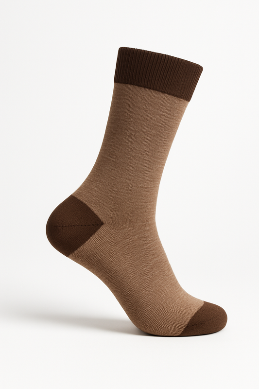 Classic Coffee Brown Contrast Socks