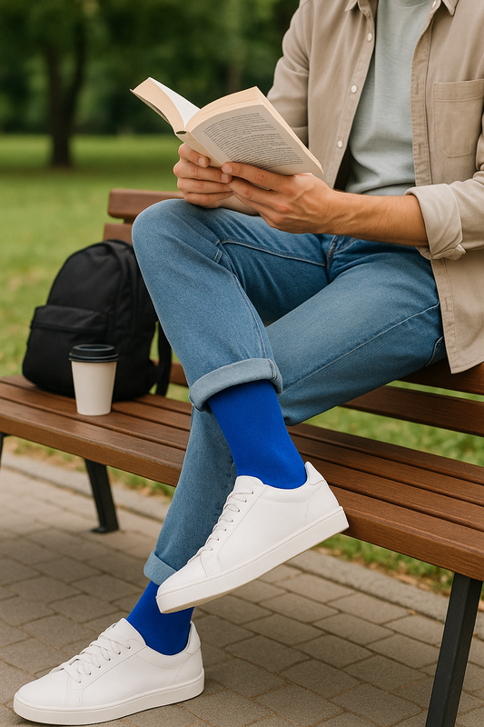Vibrant Royal Blue Crew Socks