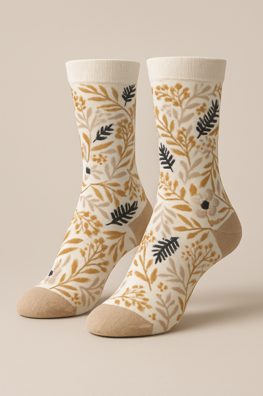 Golden Meadow Patterned Socks