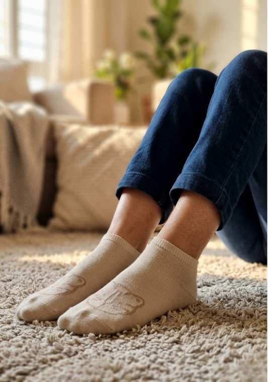 Seafoam Puppy Motif Ankle Socks