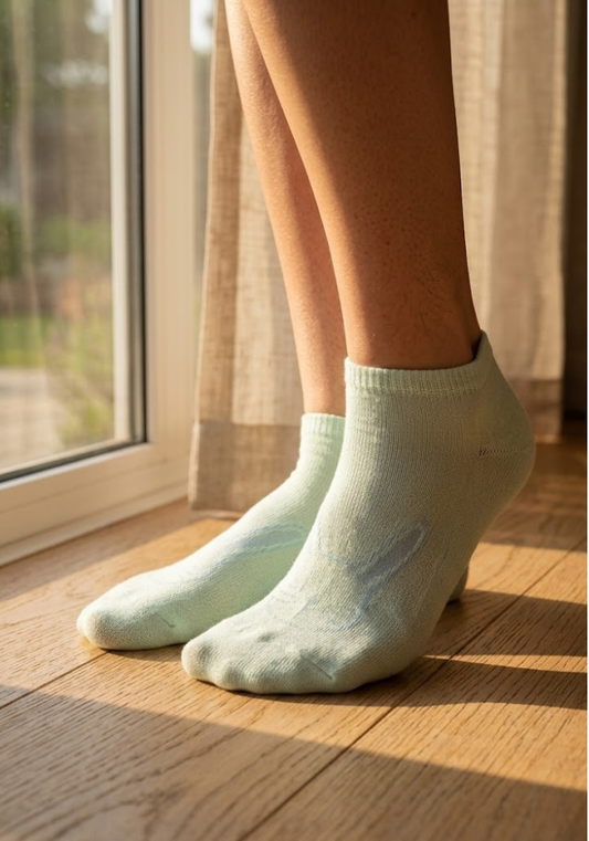 Mist Green Playful Motif Ankle Socks