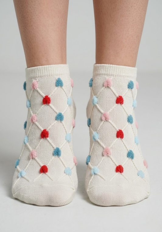 Sweetheart Lattice Textured Ankle Socks