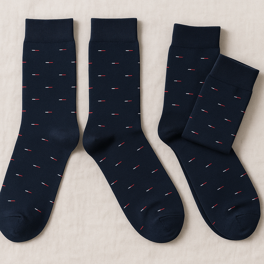 Navy Dash Pattern Socks