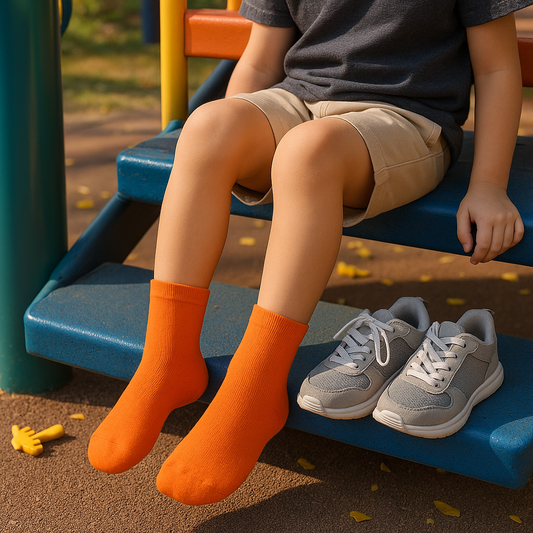 Bright Orange Kids Socks
