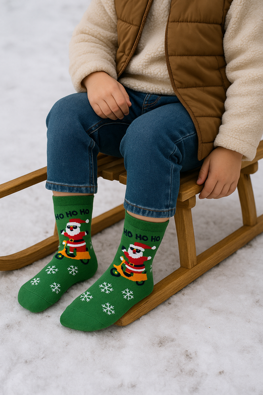 Green Christmas Santa Socks – Fun Winter Style