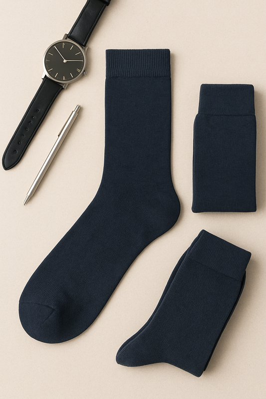 Classic Dark Navy Crew Socks