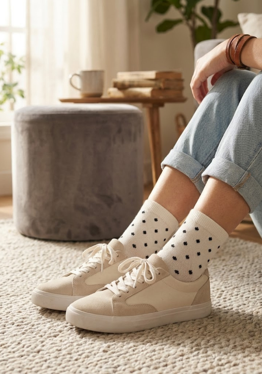 Classic Micro-Dot Crew Socks