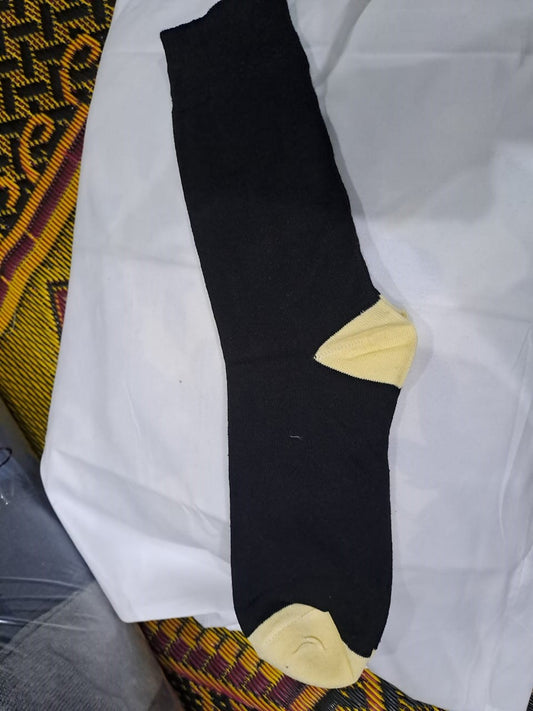 Classic Black Crew Socks with Cream Accents
