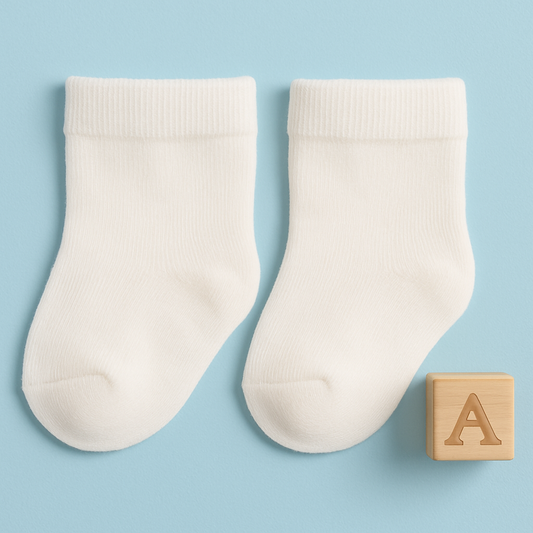 Infant Plain White Cotton Sock