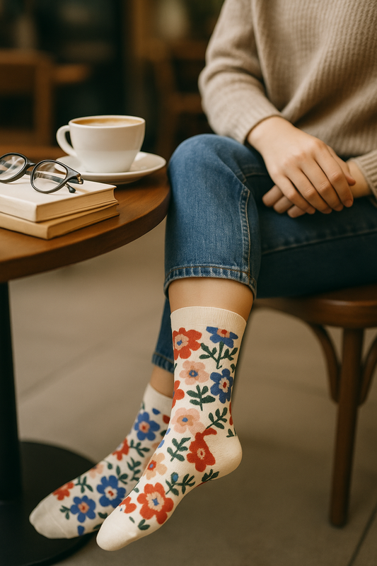 Color Bloom Floral Socks