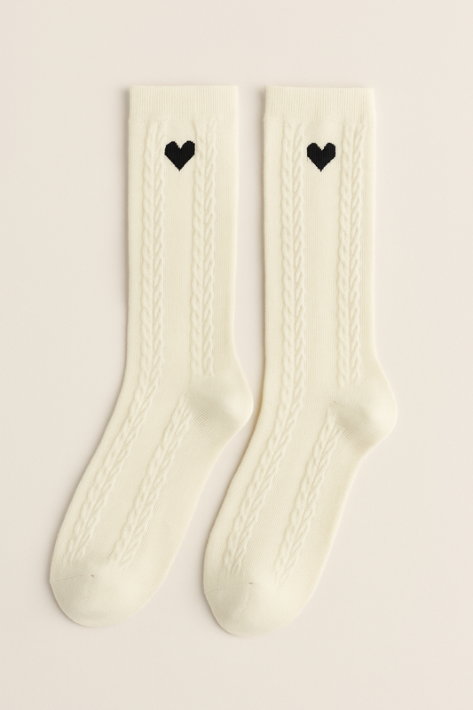 Heart Charm Knit Socks