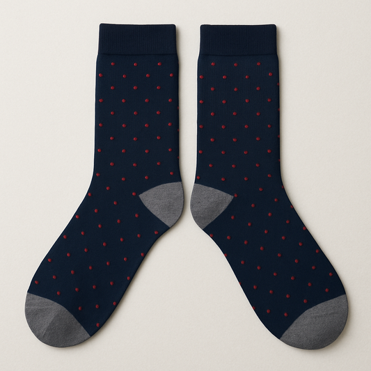 Midnight Crimson Dot Socks