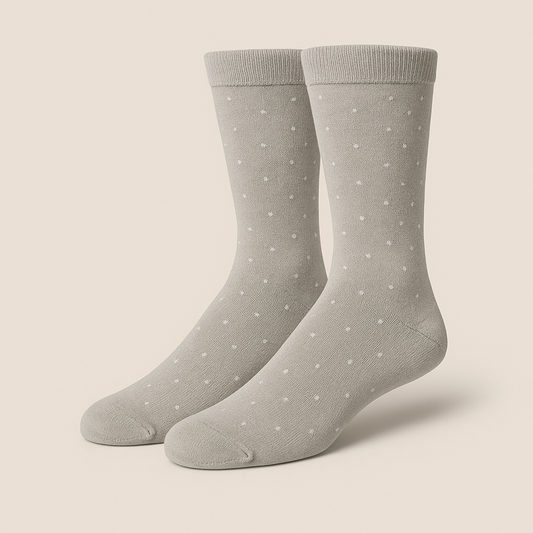 Light Gray Patterned Dress Socks
