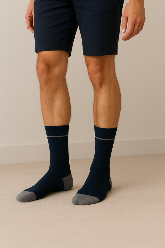 Navy Steel Elegance Socks