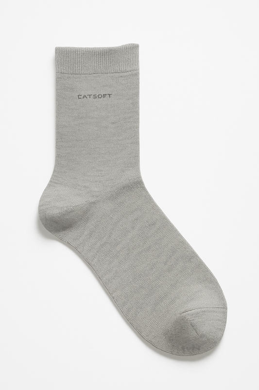 Heather Light-Grey Crew Socks — Clean Everyday Neutral