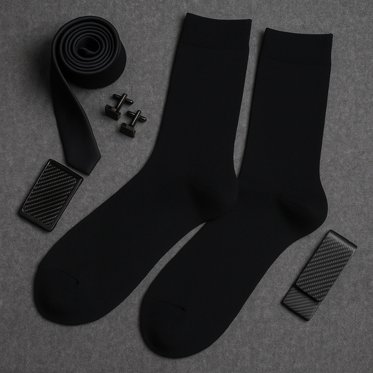 Classic Black Comfort Crew Socks