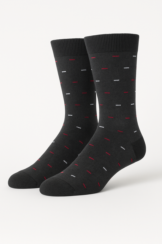Charcoal Dash Pattern Socks