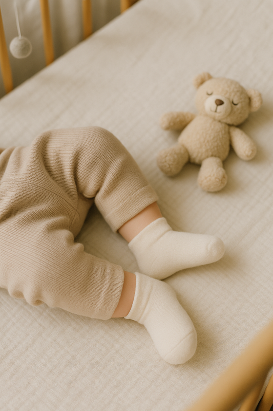 Soft off-white/cream Infant Socks