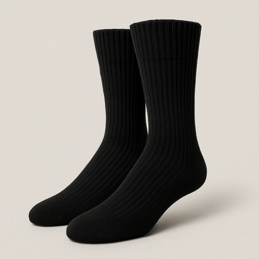 Black Wool Crew Socks