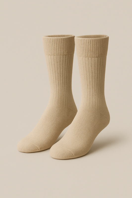 Beige Wool Dress Socks