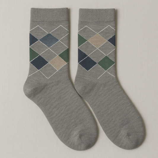 Classic Grey Argyle Socks