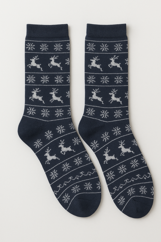 Winter Reindeer Knit Socks