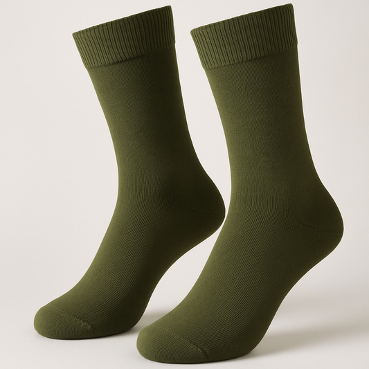Olive Green Classic Crew Socks