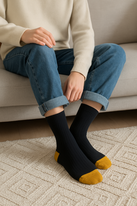 Midnight Mustard Accent Sock