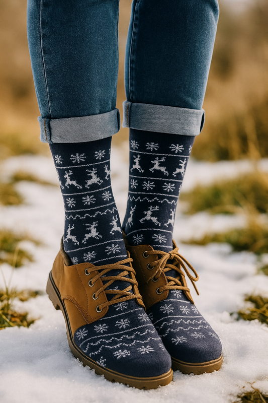 Winter Reindeer Knit Socks