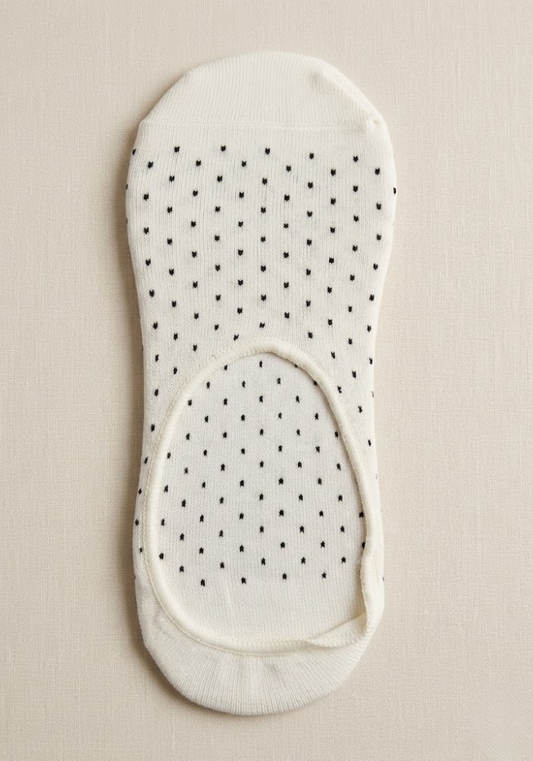 Cream & Navy Micro-Dot Liner Socks