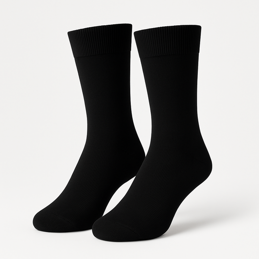 Classic Black Comfort Crew Socks