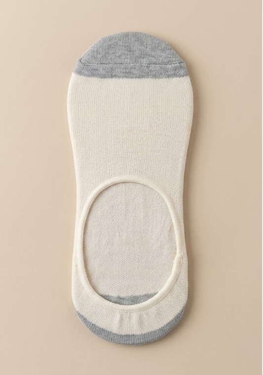 Cream & Grey Two-Tone Liner Socks