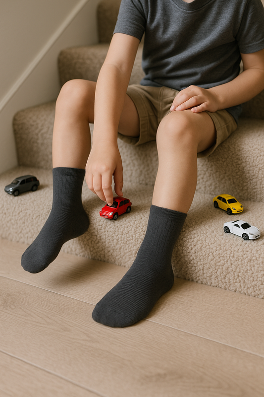 Charcoal Grey Kids Socks