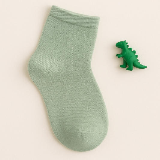 Kids Soft Green Cotton Socks