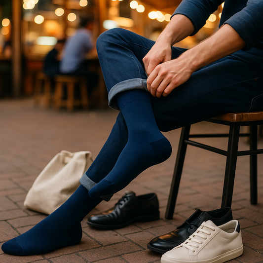 Classic Navy Contrast Socks