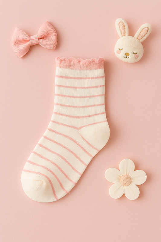 Pink & White Striped Socks – Cute Everyday Comfort
